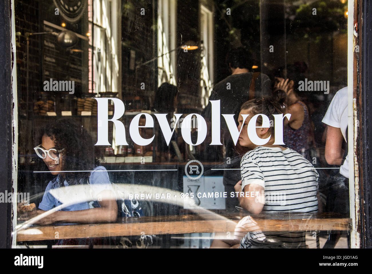 Revolver Cafe, Cambie Street, Vancouver, Canada Stock Photo
