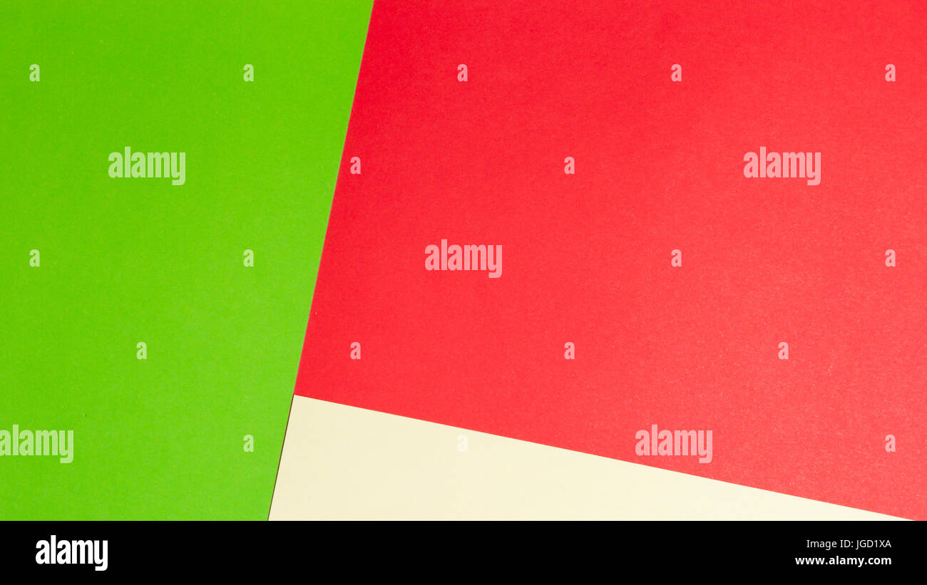 Greenery, red and yellow colored paper banner background Stock Photo ...