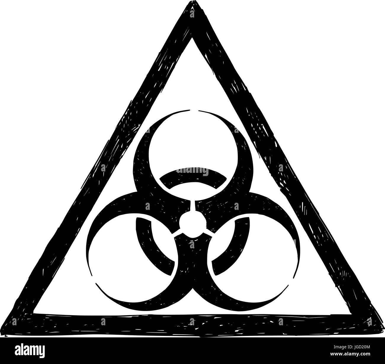 Vector drawing illustration of biohazard symbol sign Stock Vector Image