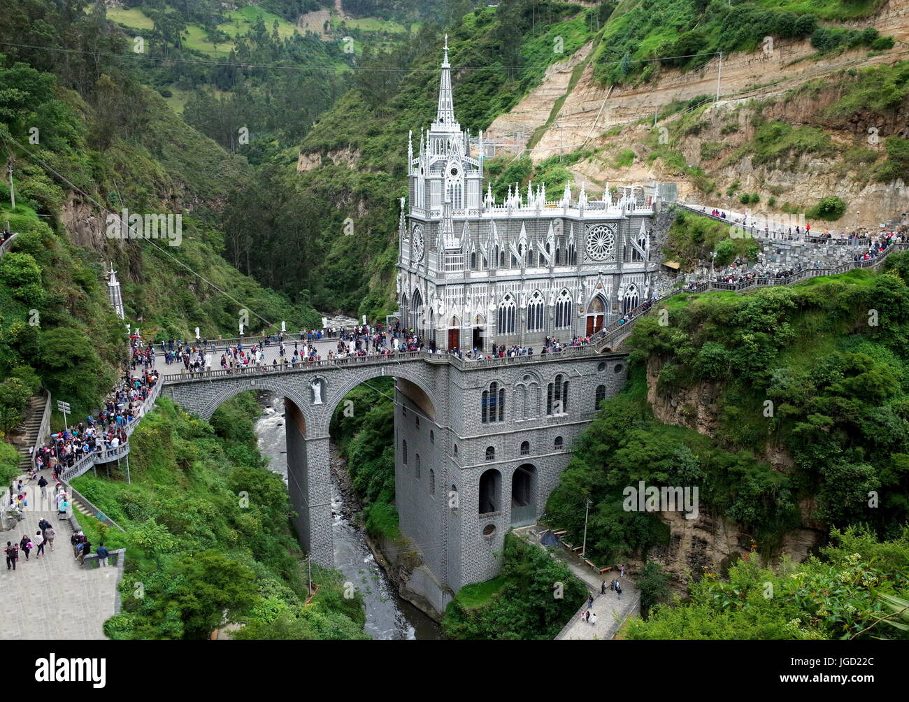 Las Lajas sanctuary in the south of Colombia Stock Photo