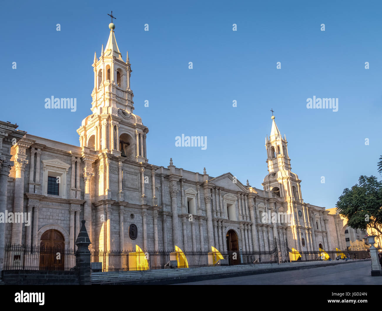 Cathedral at Plaza de Armas - Arequipa, Peru Stock Photo