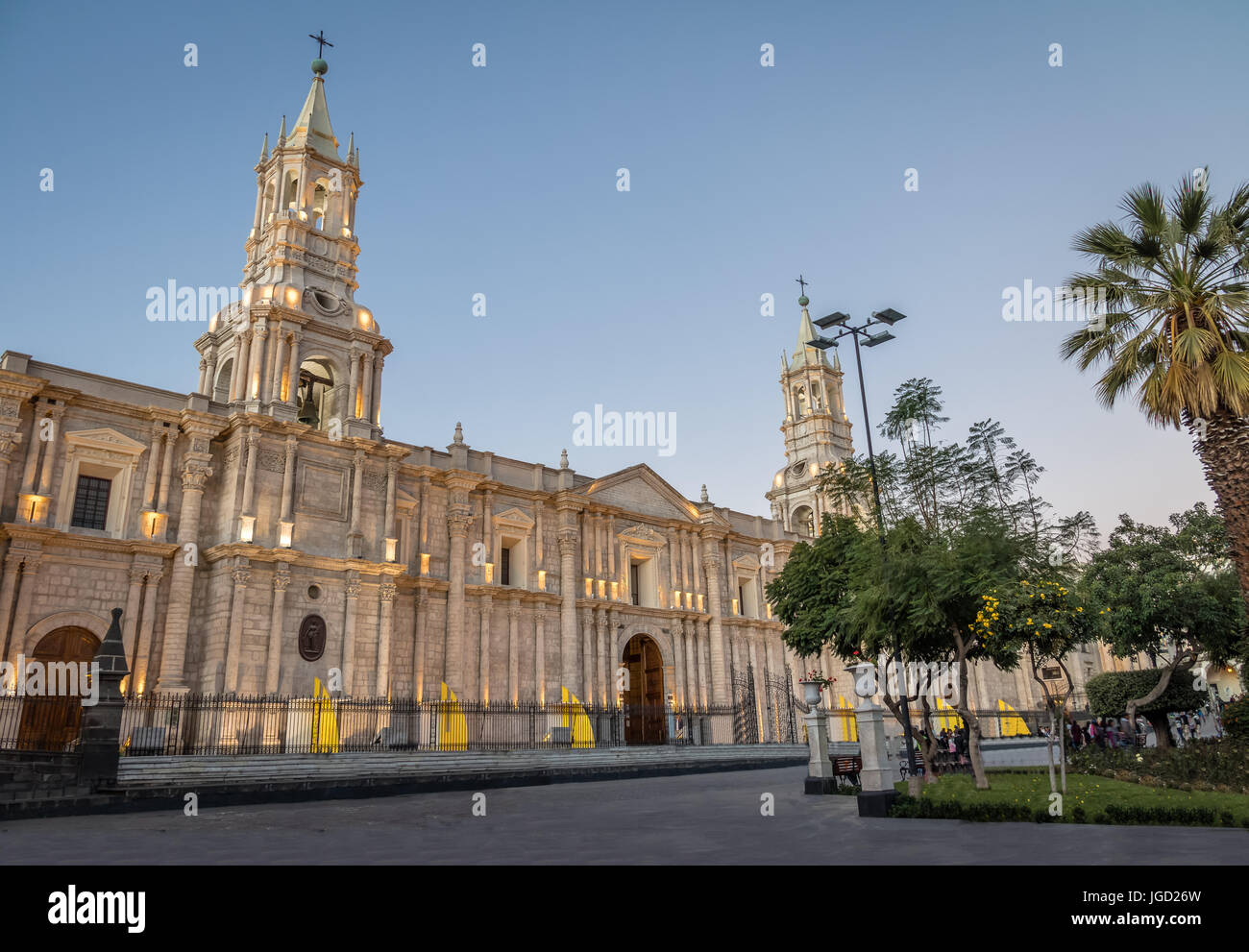Cathedral at Plaza de Armas - Arequipa, Peru Stock Photo