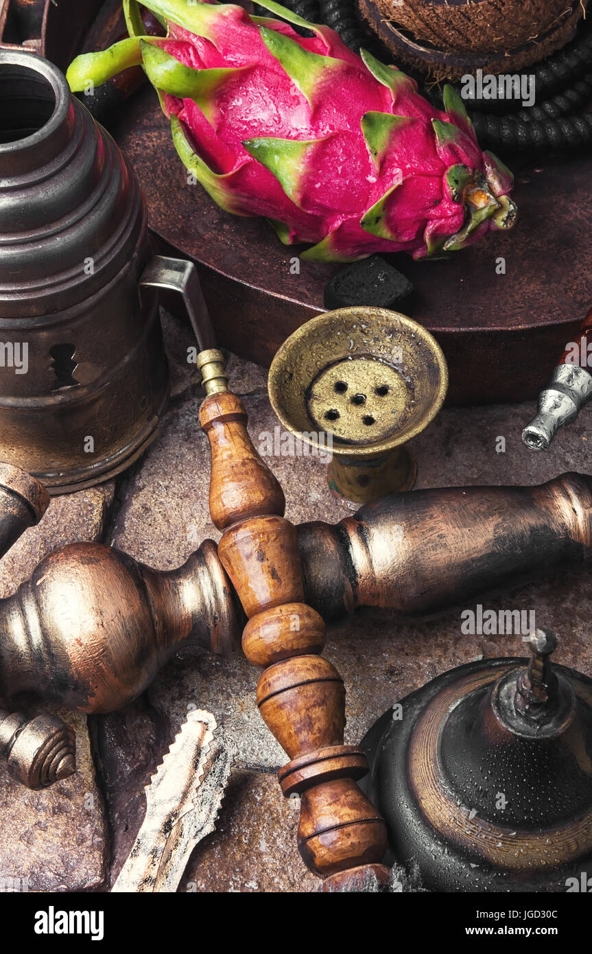 Exotic smoking hookah with tobacco with pitahaya flavor Stock Photo Alamy