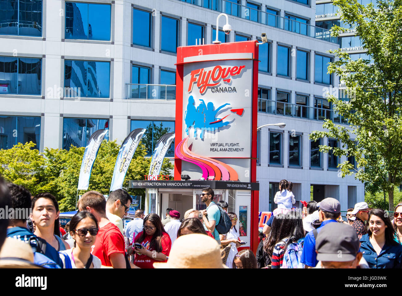 FlyOver Canada, one of Vancouver's most popular tourist activites, Waterfront, Canada Place,  Vancouver, Canada Stock Photo