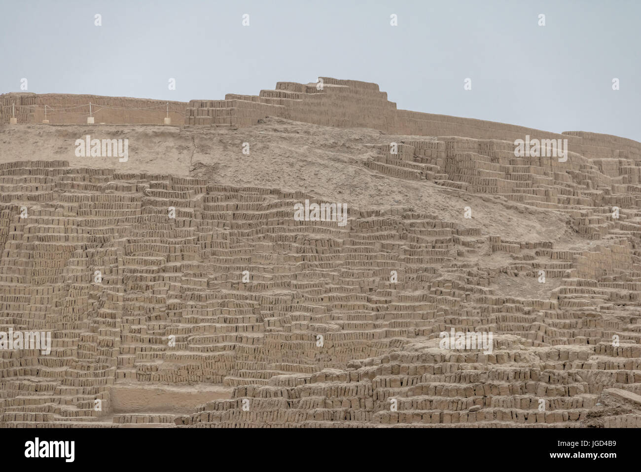 Huaca Pucllana pre-inca ruins in the Miraflores district - Lima, Peru Stock Photo
