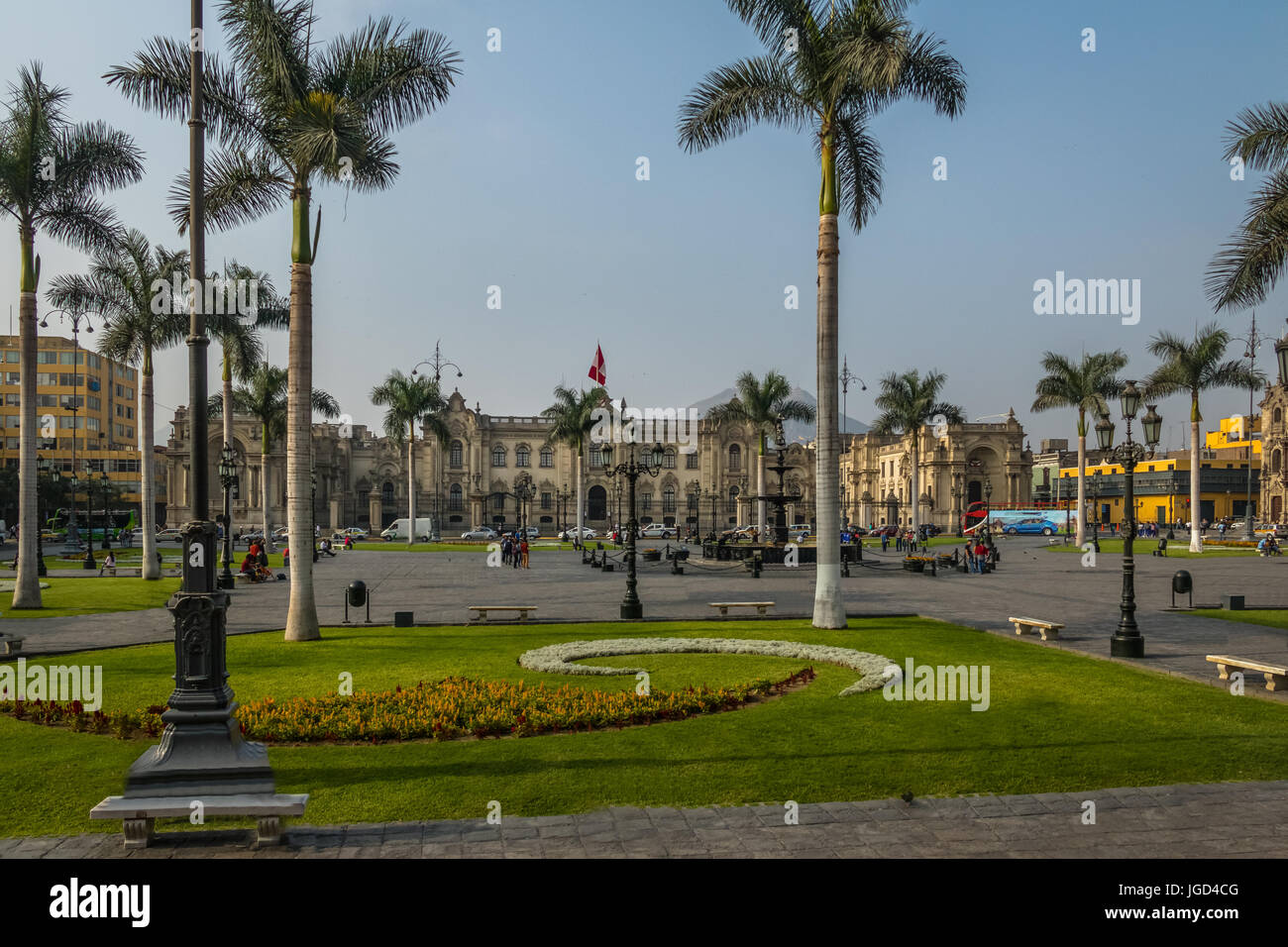 Government Palace of Peru at Plaza Mayor - Lima, Peru Stock Photo