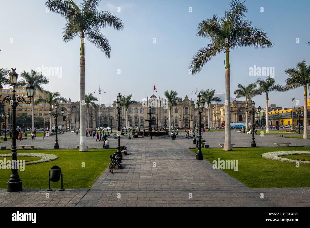 Government Palace of Peru at Plaza Mayor - Lima, Peru Stock Photo