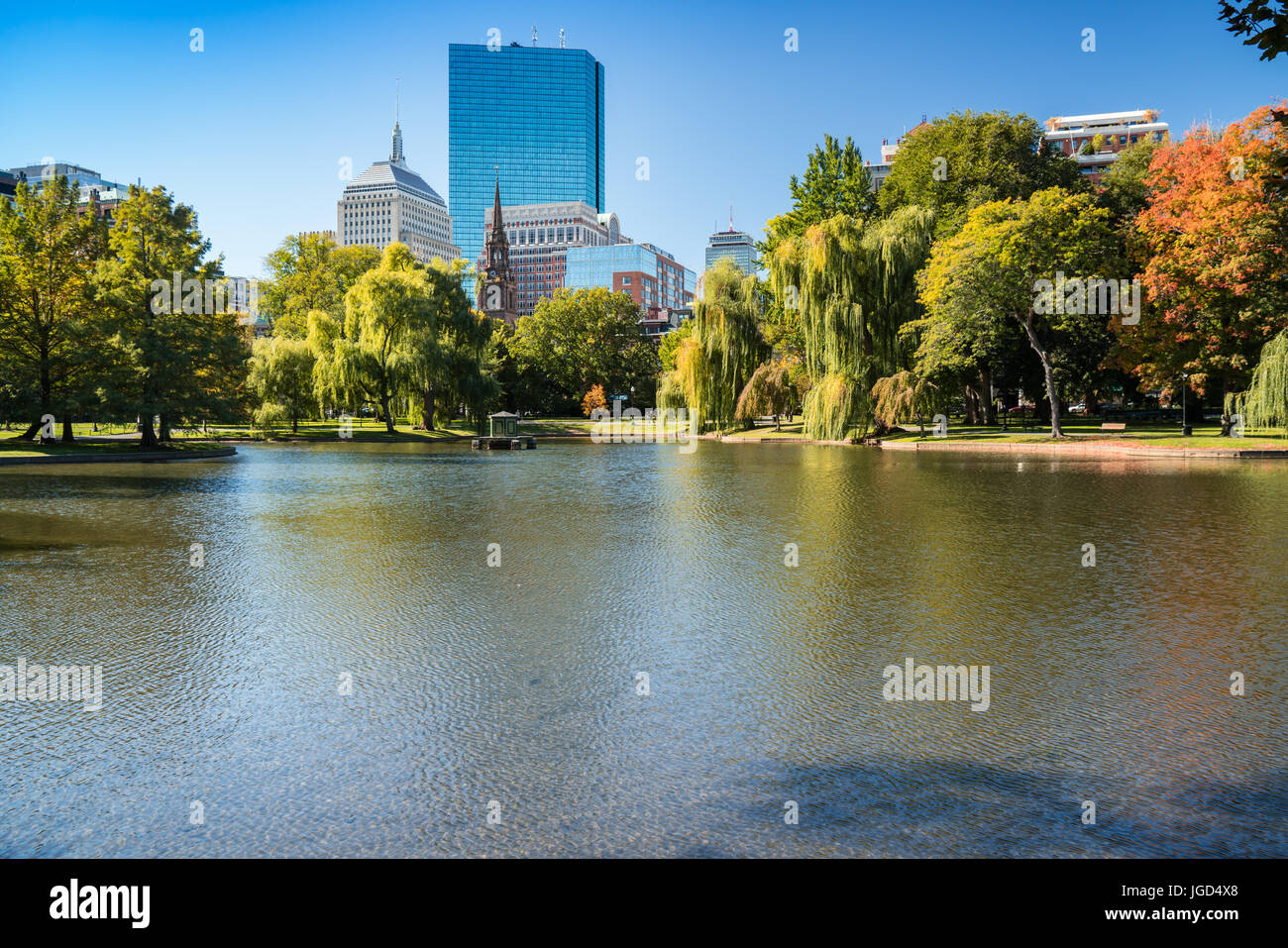 Autumn in the Boston Public Garden Stock Photo