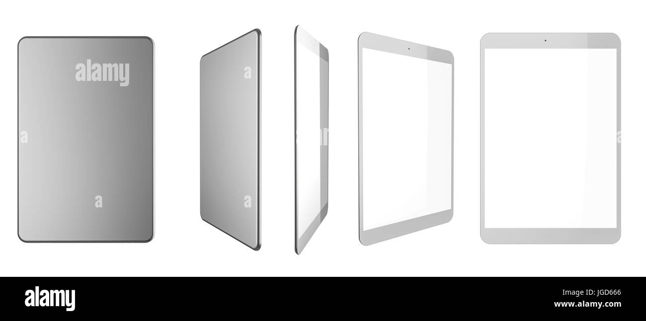 3d rendering blank screen digital tablet on white background Stock ...