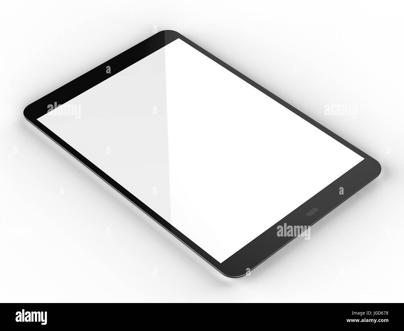 3d rendering blank screen digital tablet on white background Stock