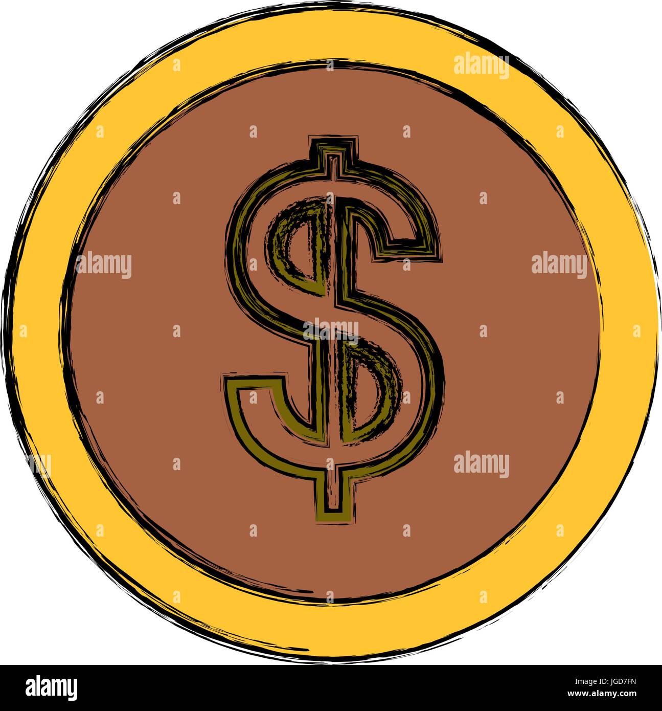 Coin cash isolated Stock Vector