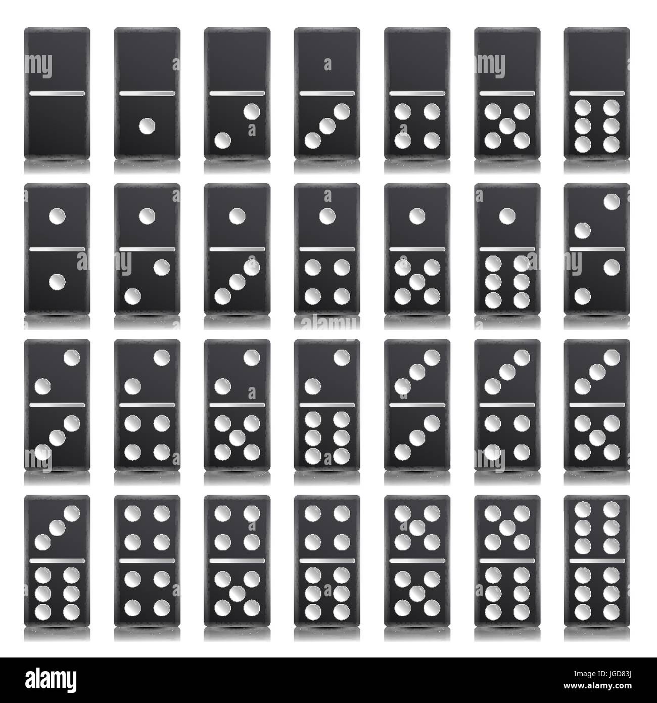 Black Dominoes Game Pieces