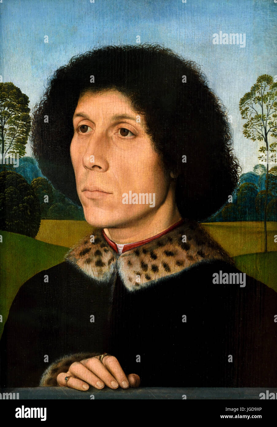 Portrait of a Man 1490 Hans Memling - Memlinc ( 1430 – 1494) was a German painter Germany Stock Photo