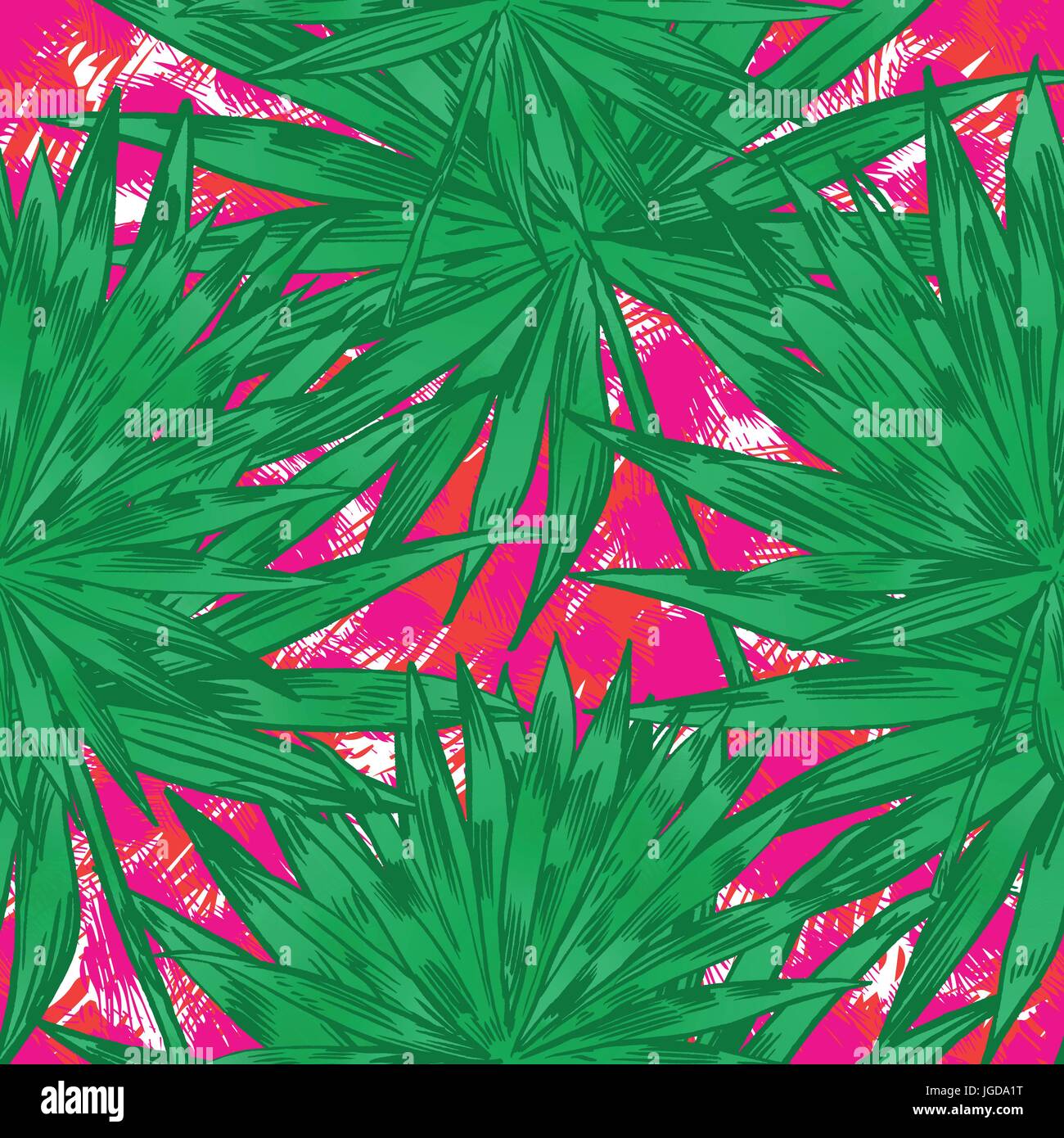 Tropical flowers, palm leaves, jungle , Beautiful seamless vector ...