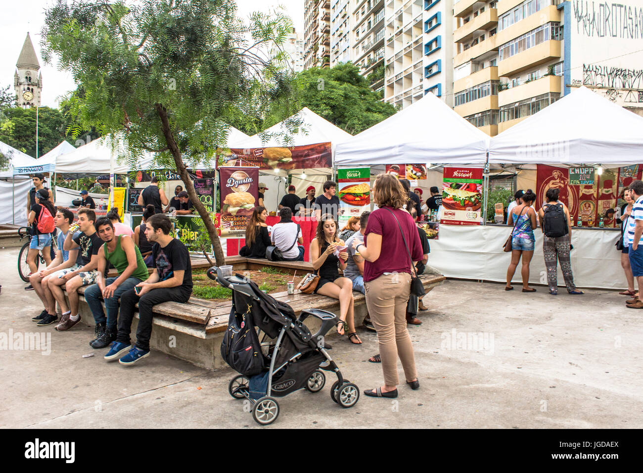 Gastronomic Festival, Roosevelt Square, Satyrianas 2015, 20/11, Capital, Center, São Paulo, Brazil. Stock Photo