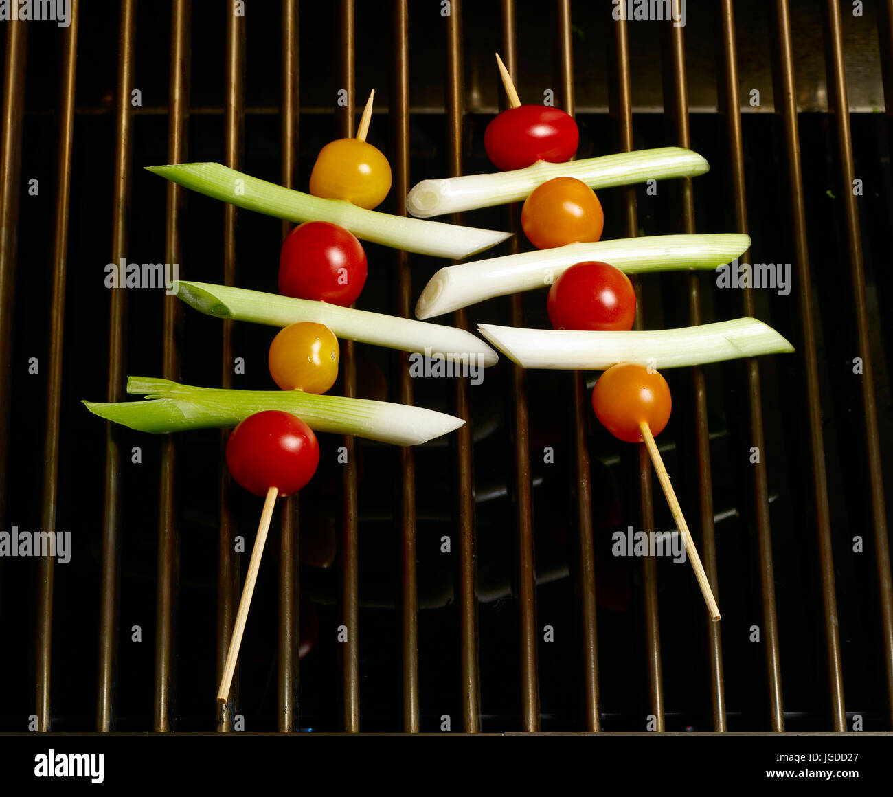 Vegetable shish kebabs Stock Photo