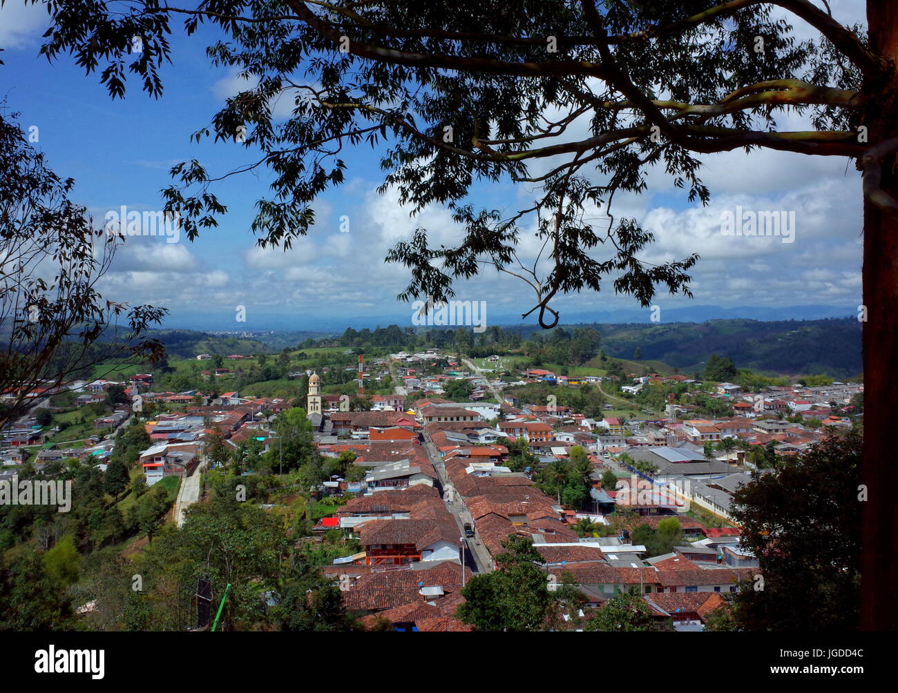 A view over Salento, Colombia Stock Photo