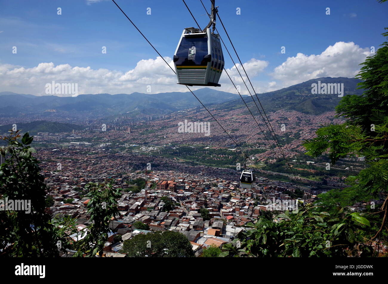 Medellin cable car, Colombia Stock Photo