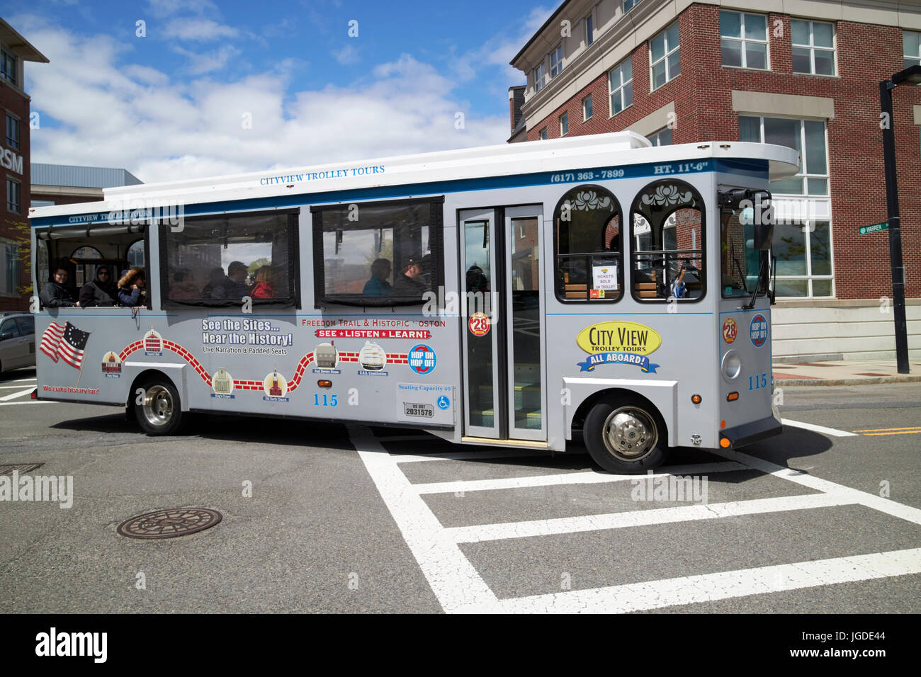 cityview trolley tours charlestown Boston USA Stock Photo