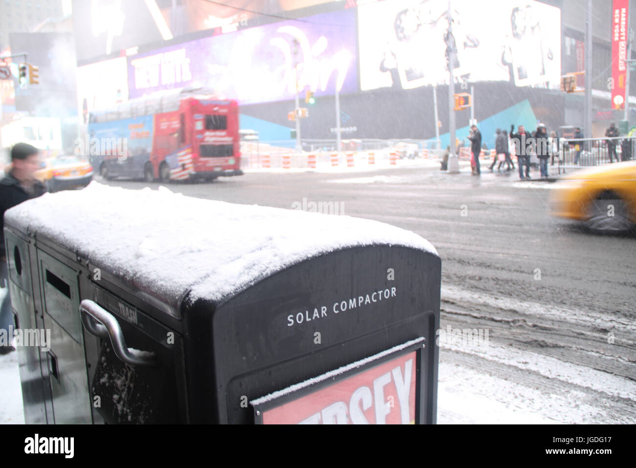 Solar compactor, Times Square, New York, United States Stock Photo