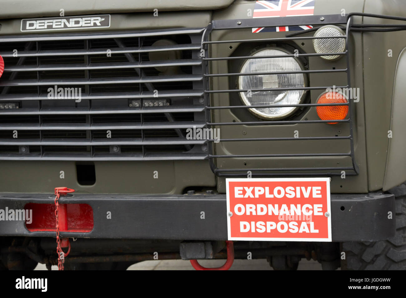 explosive ordnance disposal landrover british army uk Stock Photo