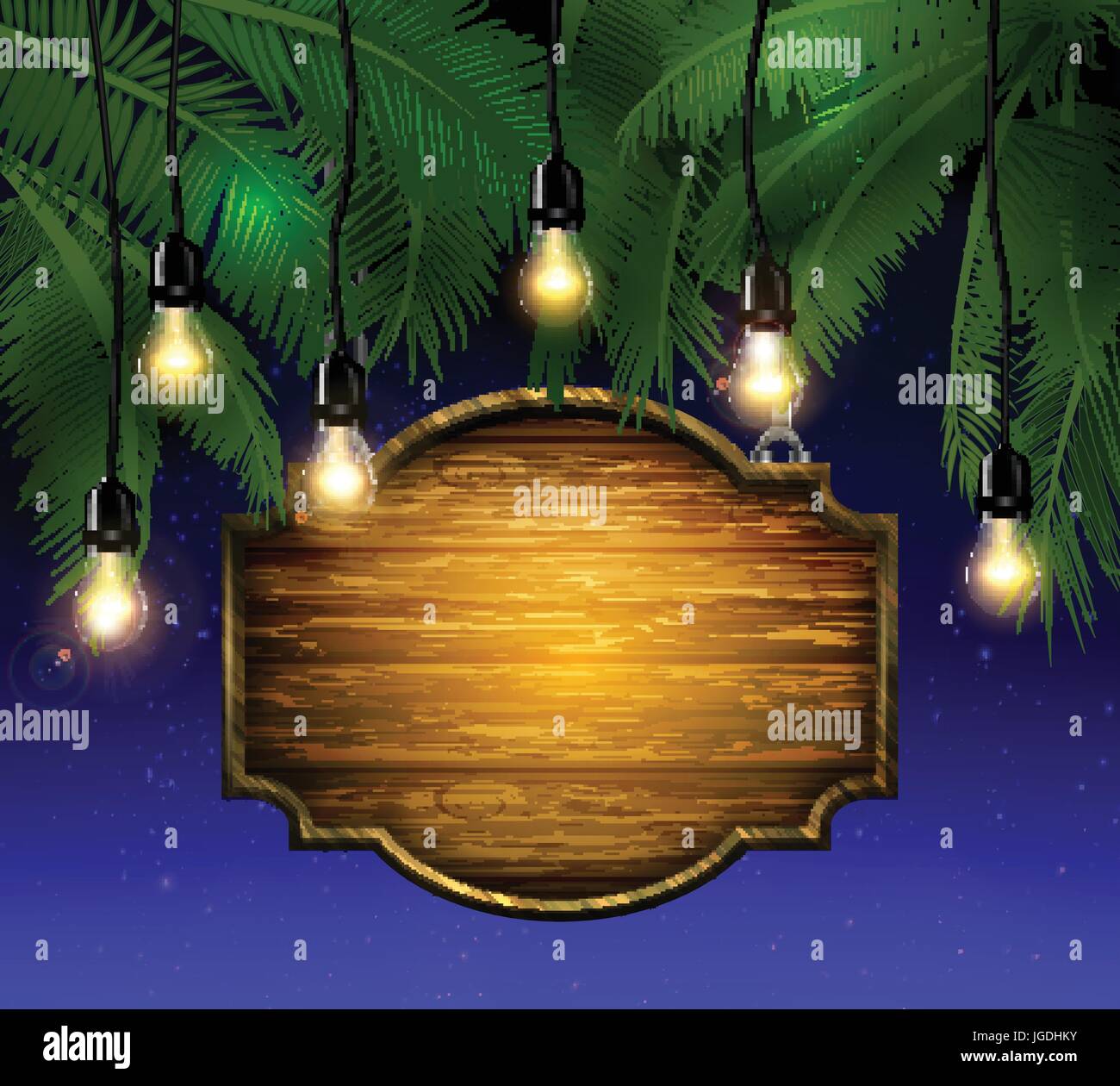 summer wooden sign on tropical beach background Stock Vector Image ...