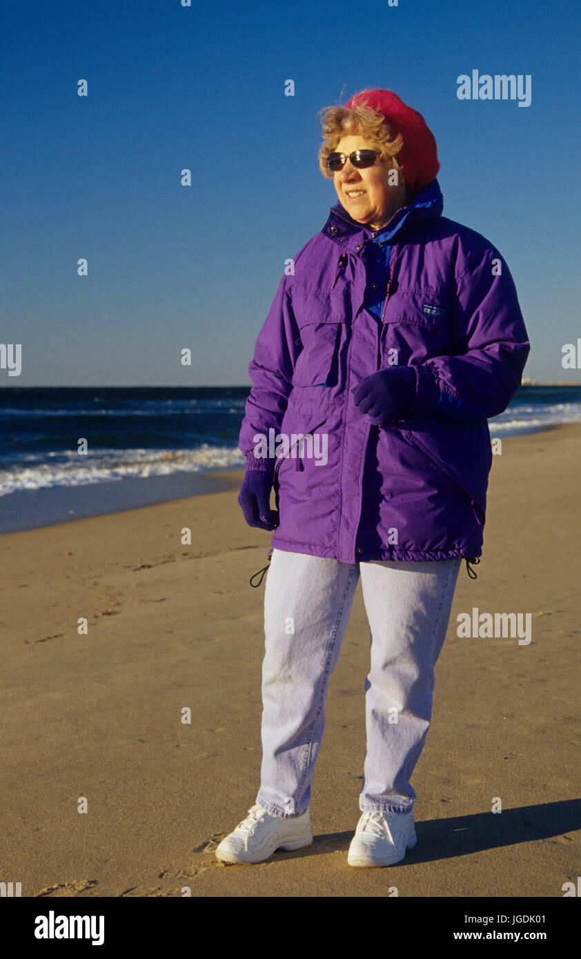 Beach walk, Misquamicut State Beach, Rhode Island Stock Photo