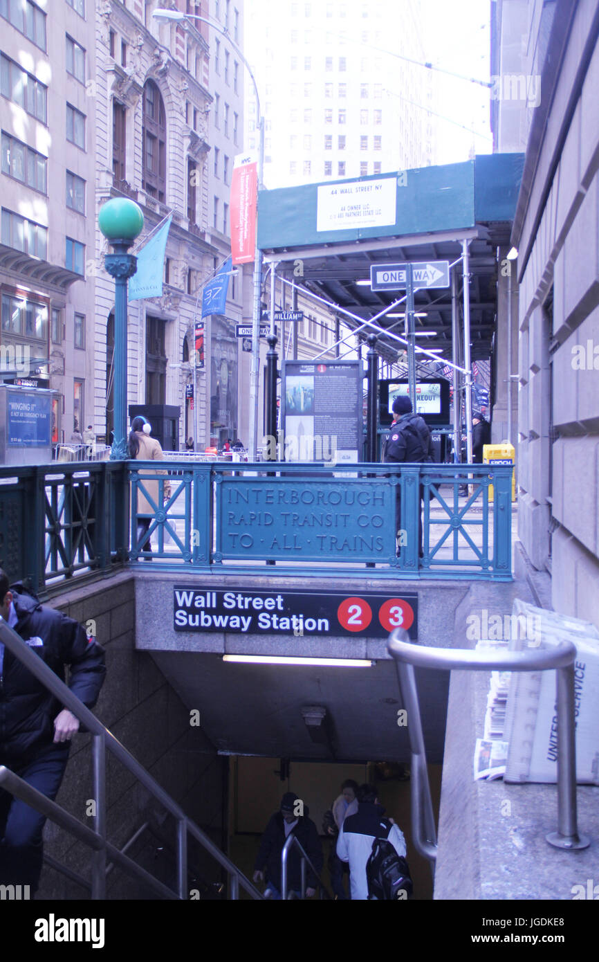 Wall Street subway station, Manhattan, New York City, United States Stock Photo Alamy