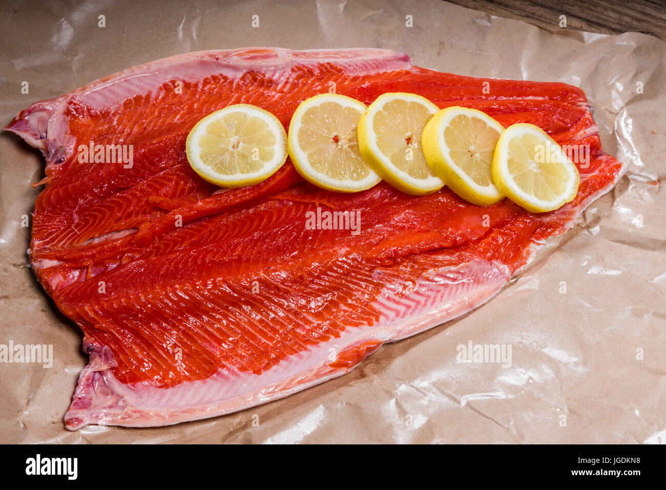 Steelhead trout fresh from the market ready to grill Stock Photo Alamy