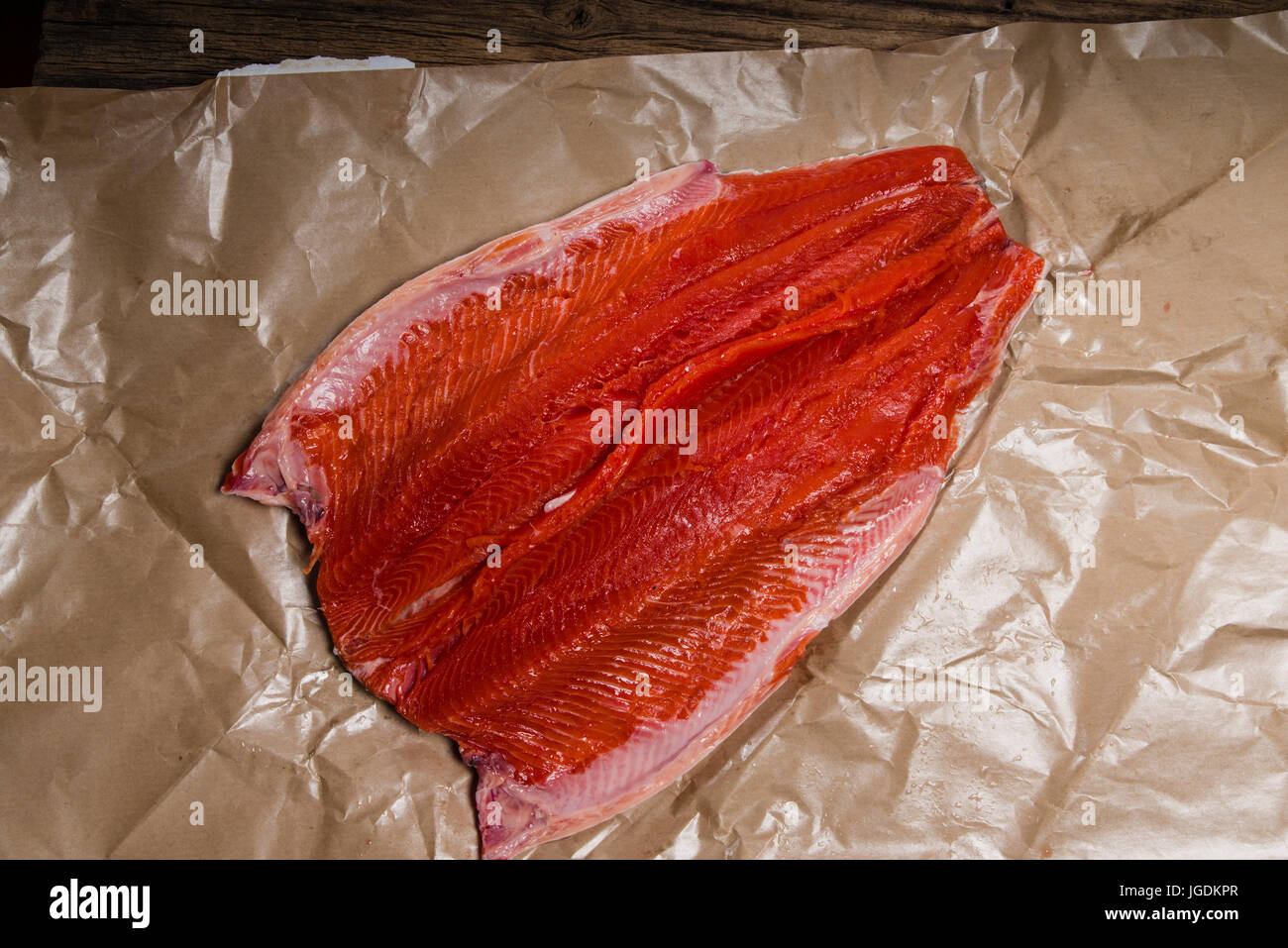 Steelhead trout fresh from the market ready to grill Stock Photo