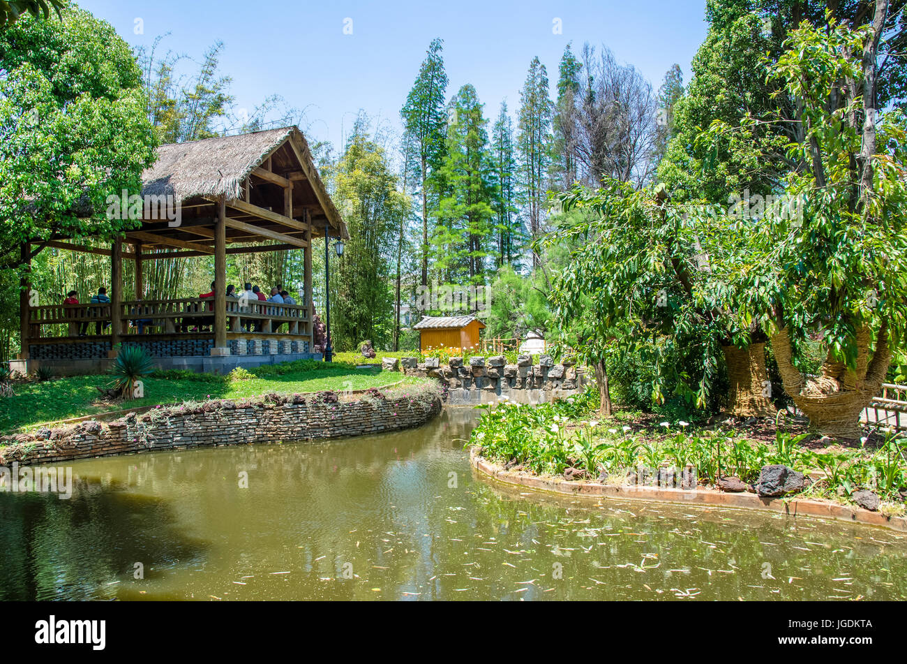 Scenic view of Yunnan Nationalities Village which is located at Kunming,China Stock Photo