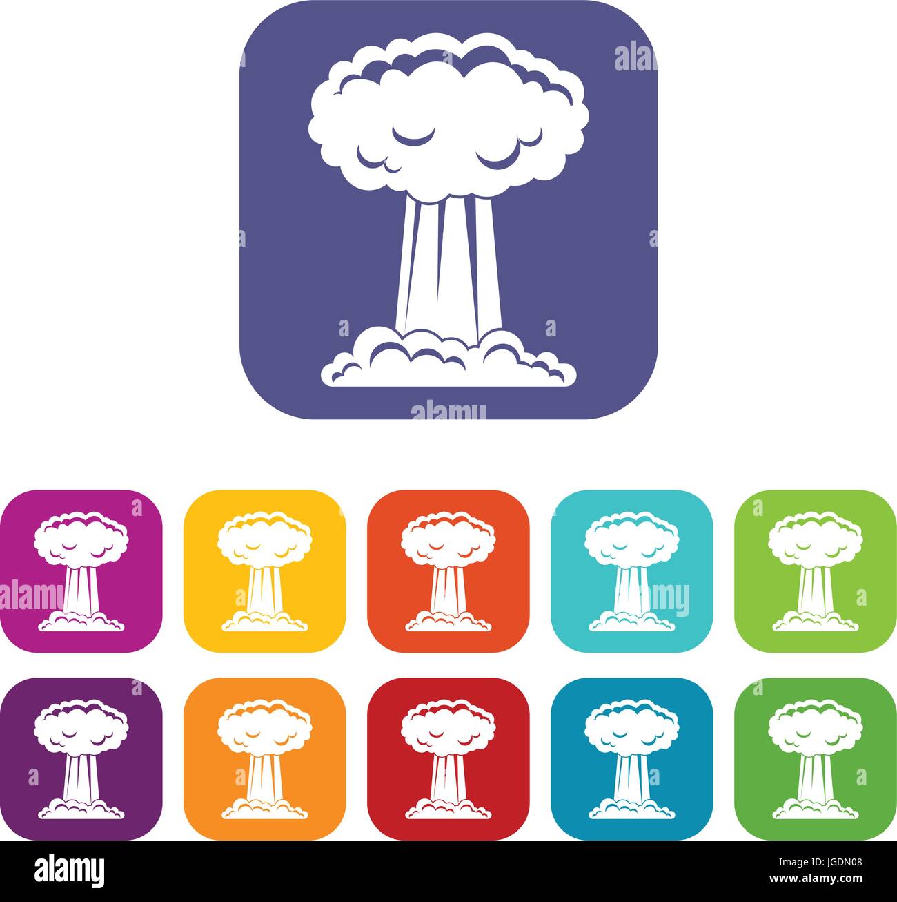 Mushroom cloud icons set flat Stock Vector Image & Art Alamy