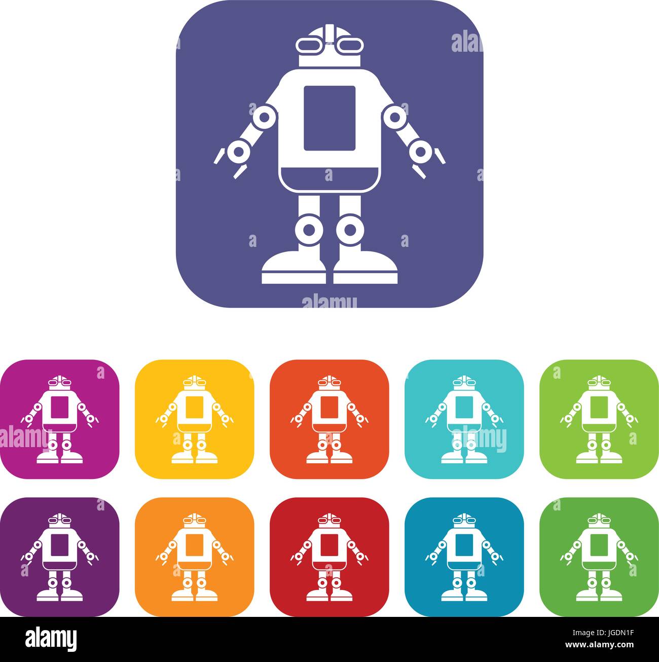 Automation machine robot icons set flat Stock Vector Image & Art - Alamy
