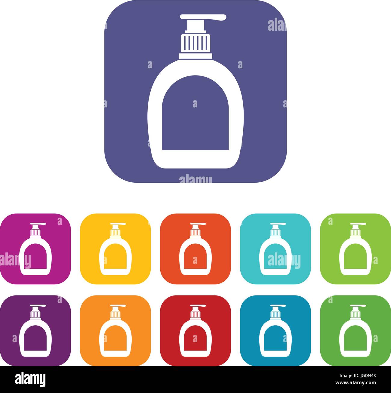Bottle with liquid soap icons set flat Stock Vector Image & Art - Alamy