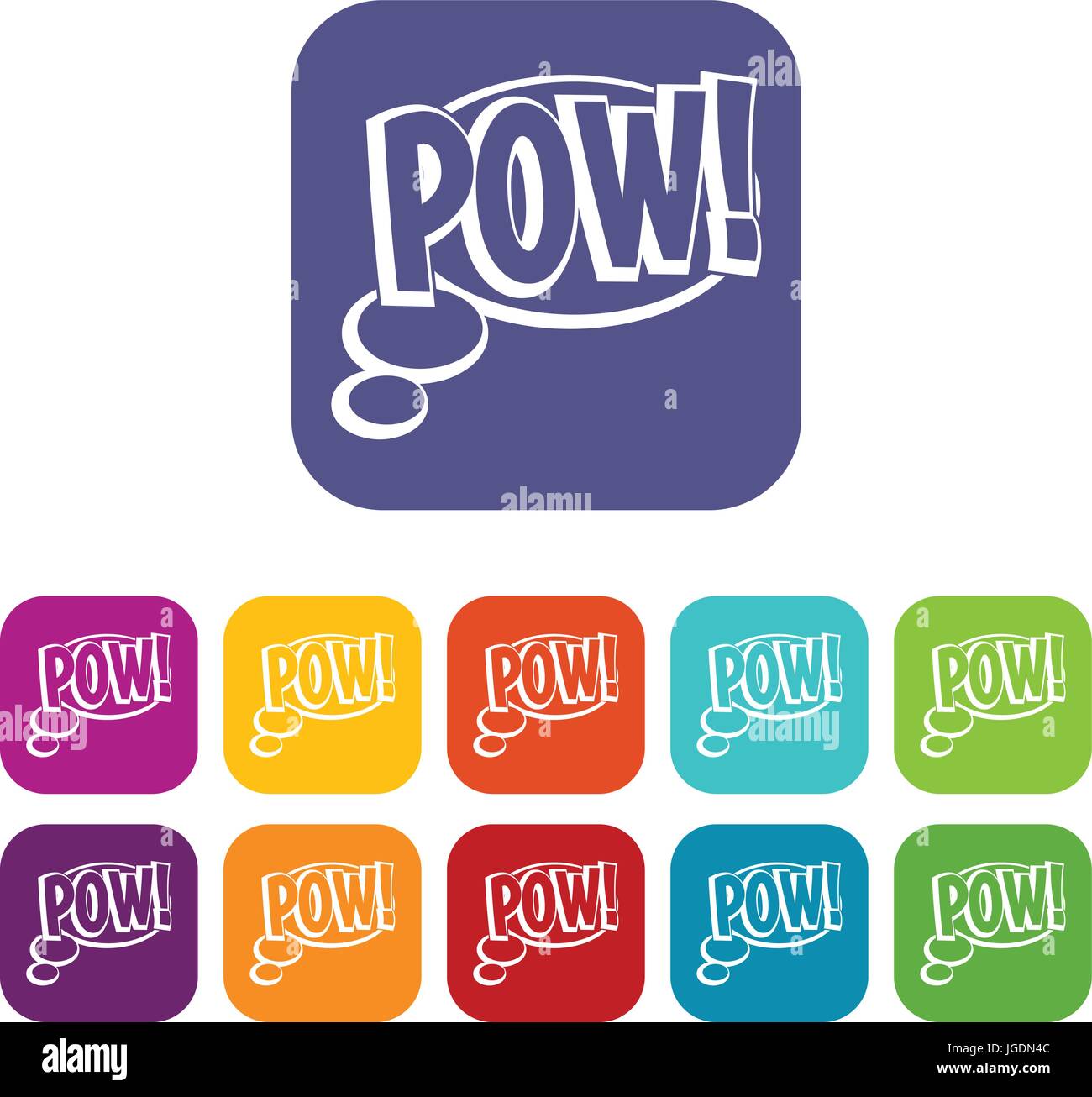 Pow, speech bubble icons set flat Stock Vector Image & Art - Alamy