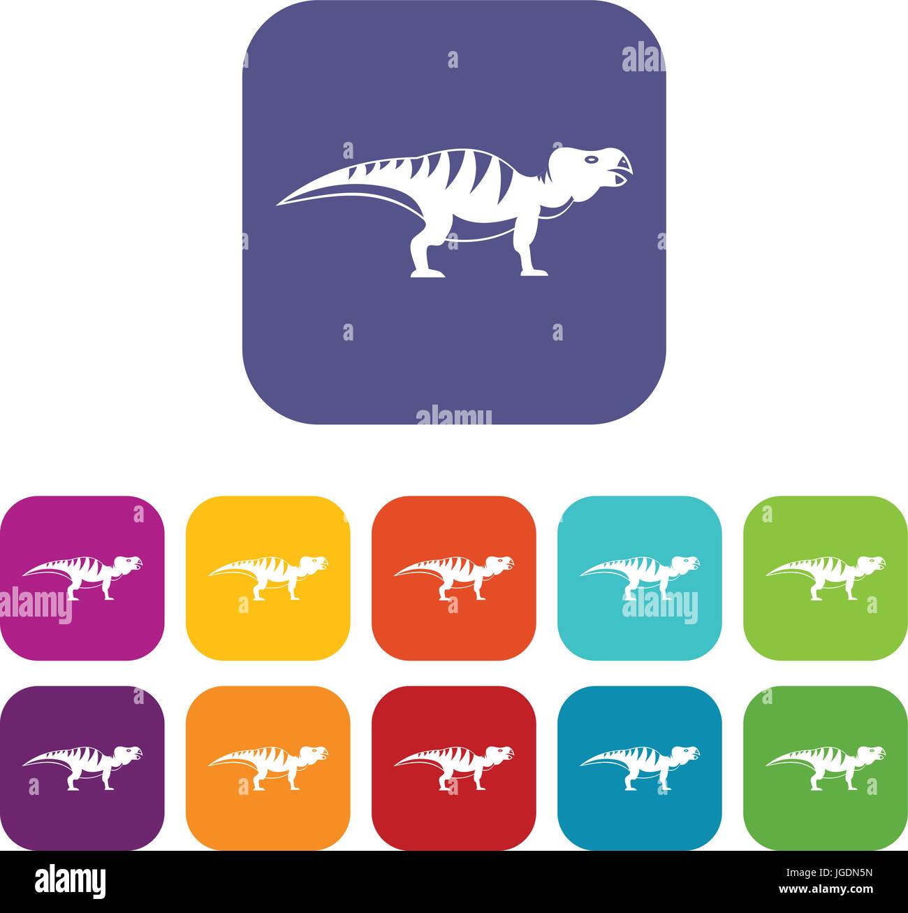 Hadrosaurid dinosaur icons set flat Stock Vector Image & Art - Alamy