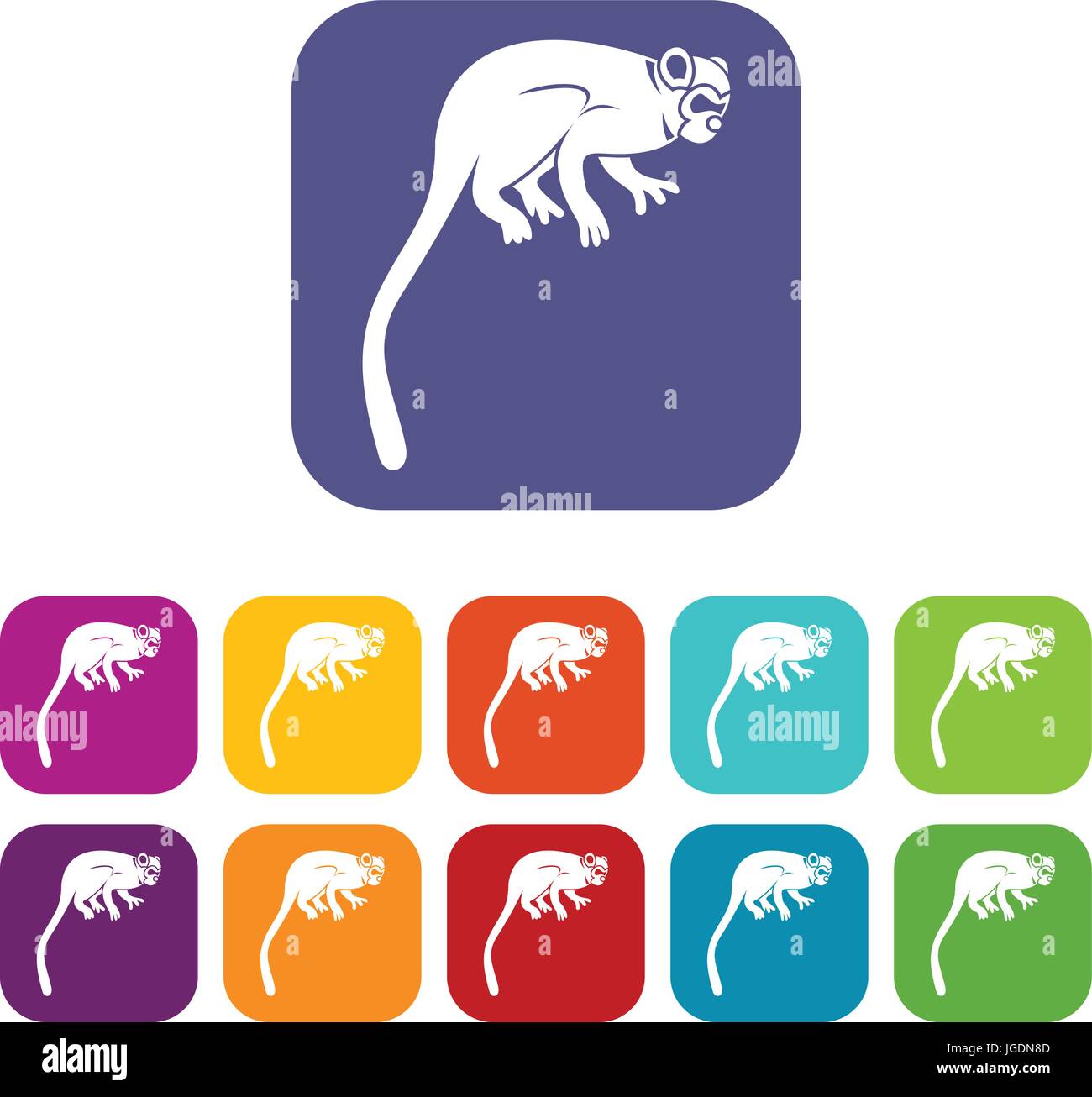 Marmoset monkey icons set flat Stock Vector Image & Art - Alamy