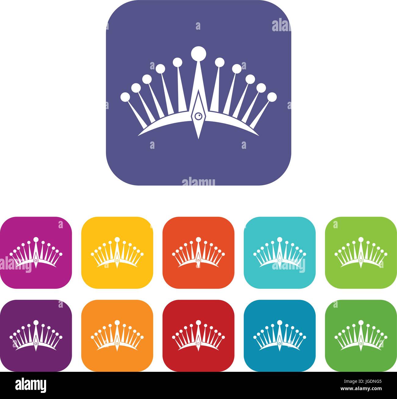 Big crown icons set flat Stock Vector Image & Art - Alamy