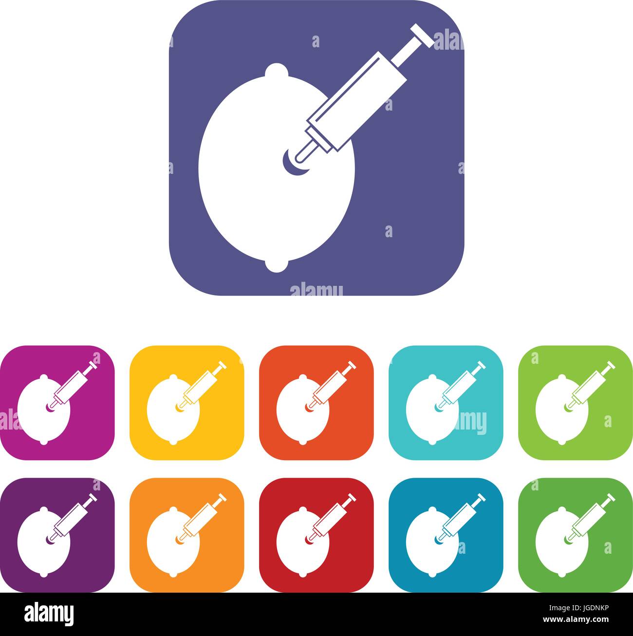GMO lemon with syringe icons set flat Stock Vector Image & Art - Alamy