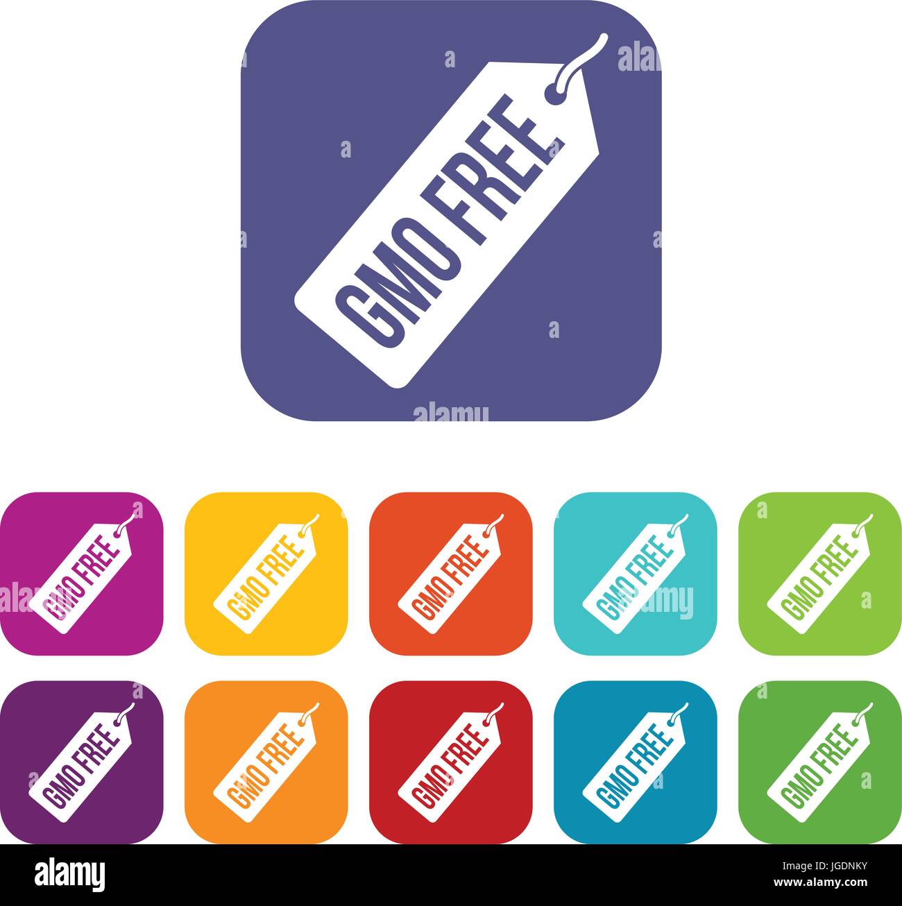 GMO free price tag i icons set flat Stock Vector Image & Art - Alamy