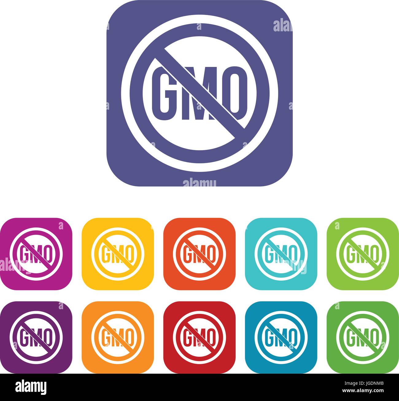 Stop GMO icons set flat Stock Vector Image & Art - Alamy
