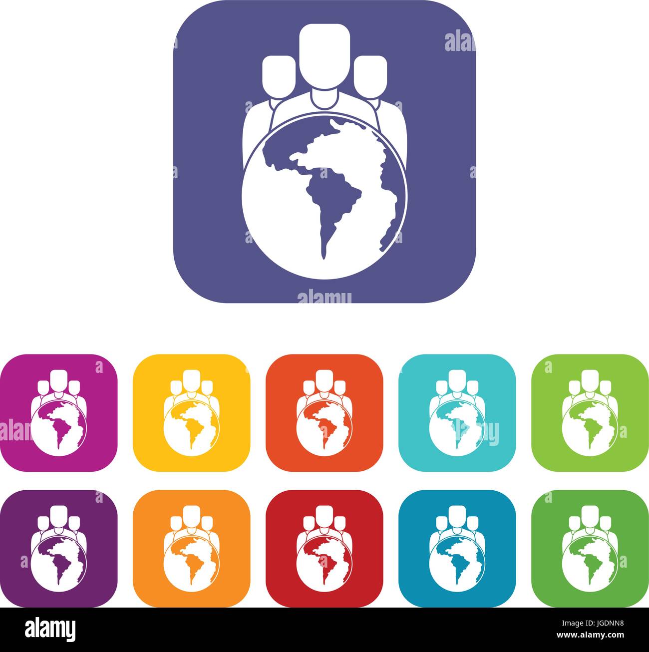 World planet and people icons set flat Stock Vector Image & Art - Alamy
