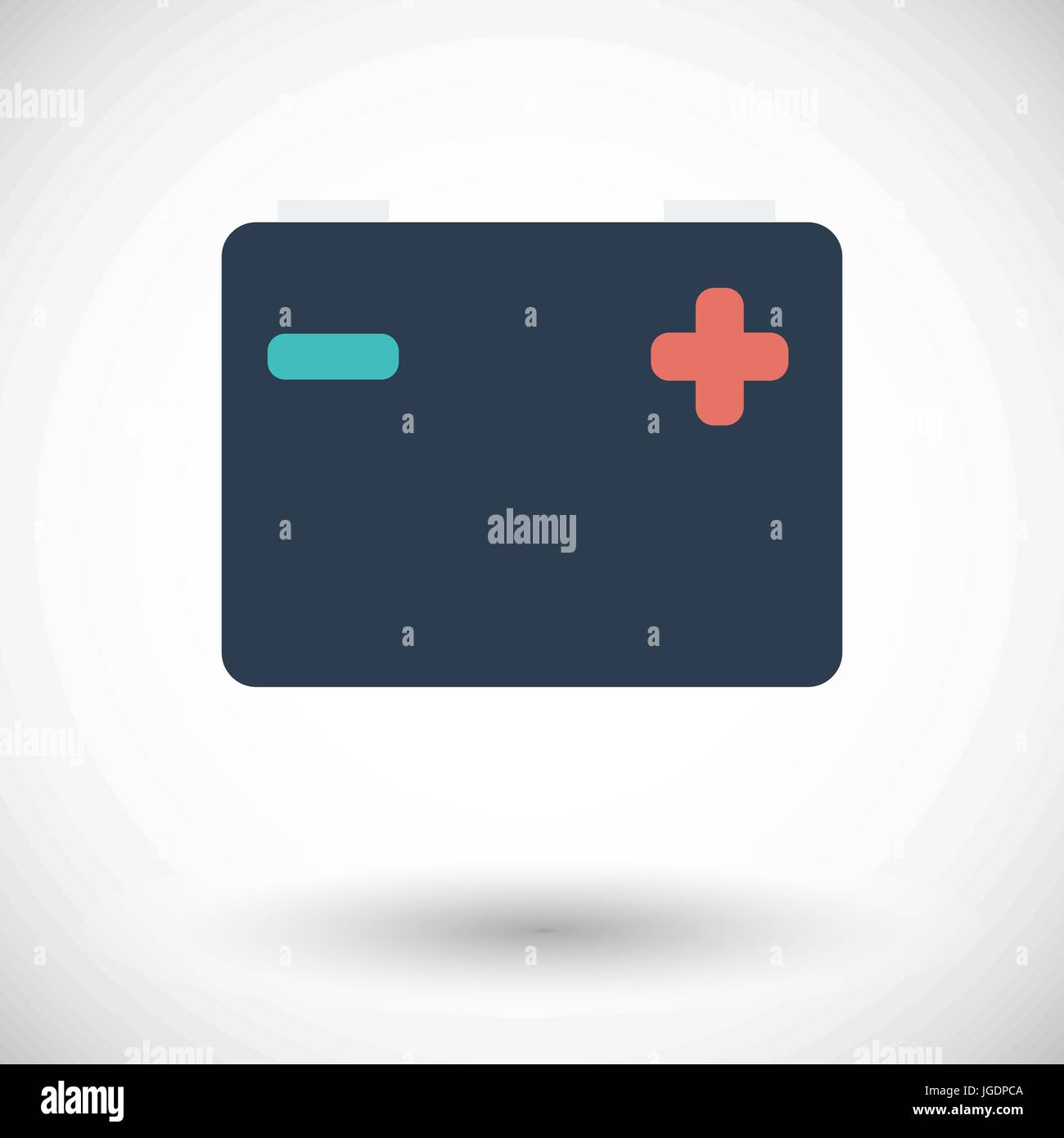 Battery. Single flat icon on white background. Vector illustration ...