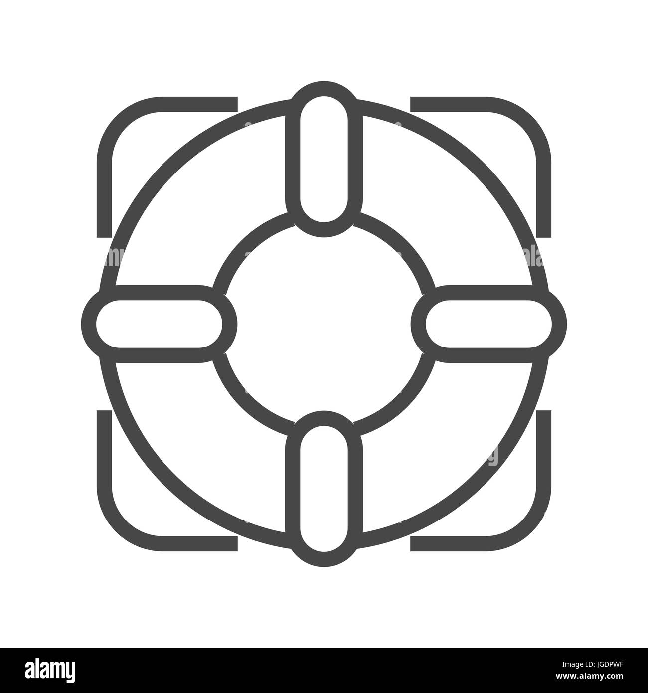 Lifebuoy Thin Line Vector Icon. Flat icon isolated on the white ...