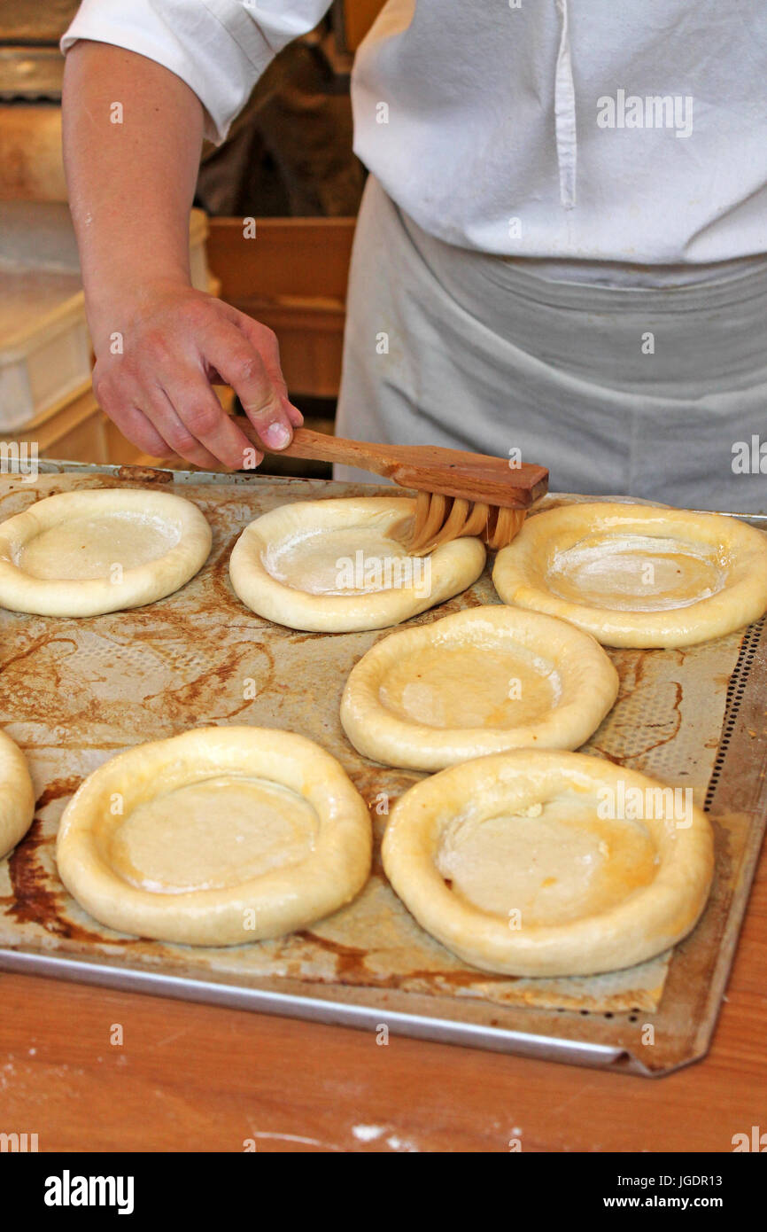 Czech tradition cheesecake kolache.Process of makin Stock Photo Alamy