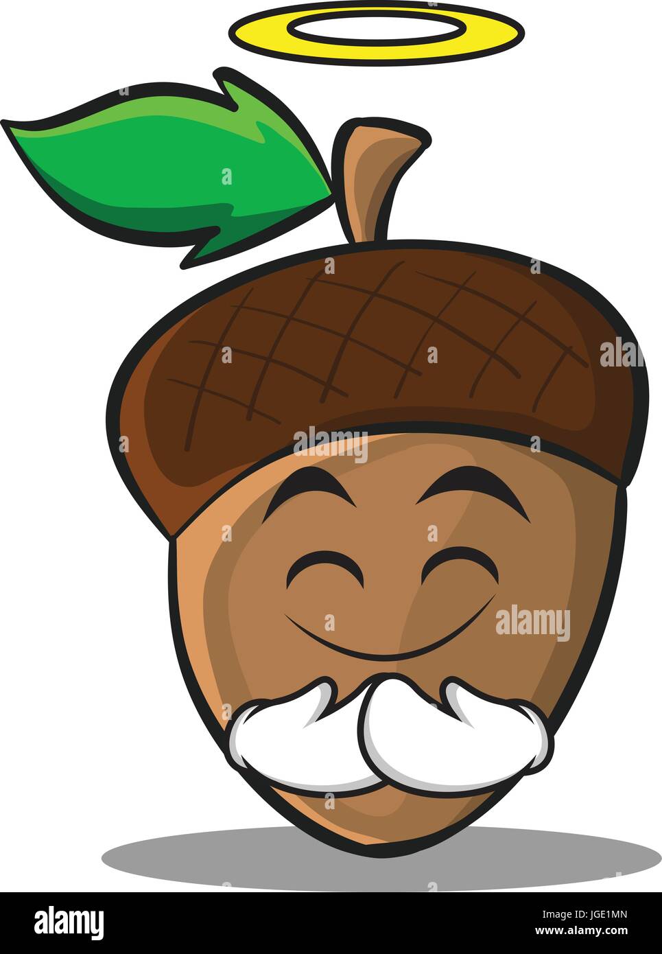 Innocent acorn cartoon character style Stock Vector