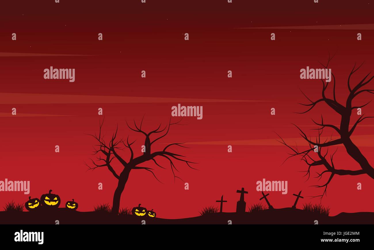 Halloween scenery pumpkin grave background Stock Vector Image & Art - Alamy