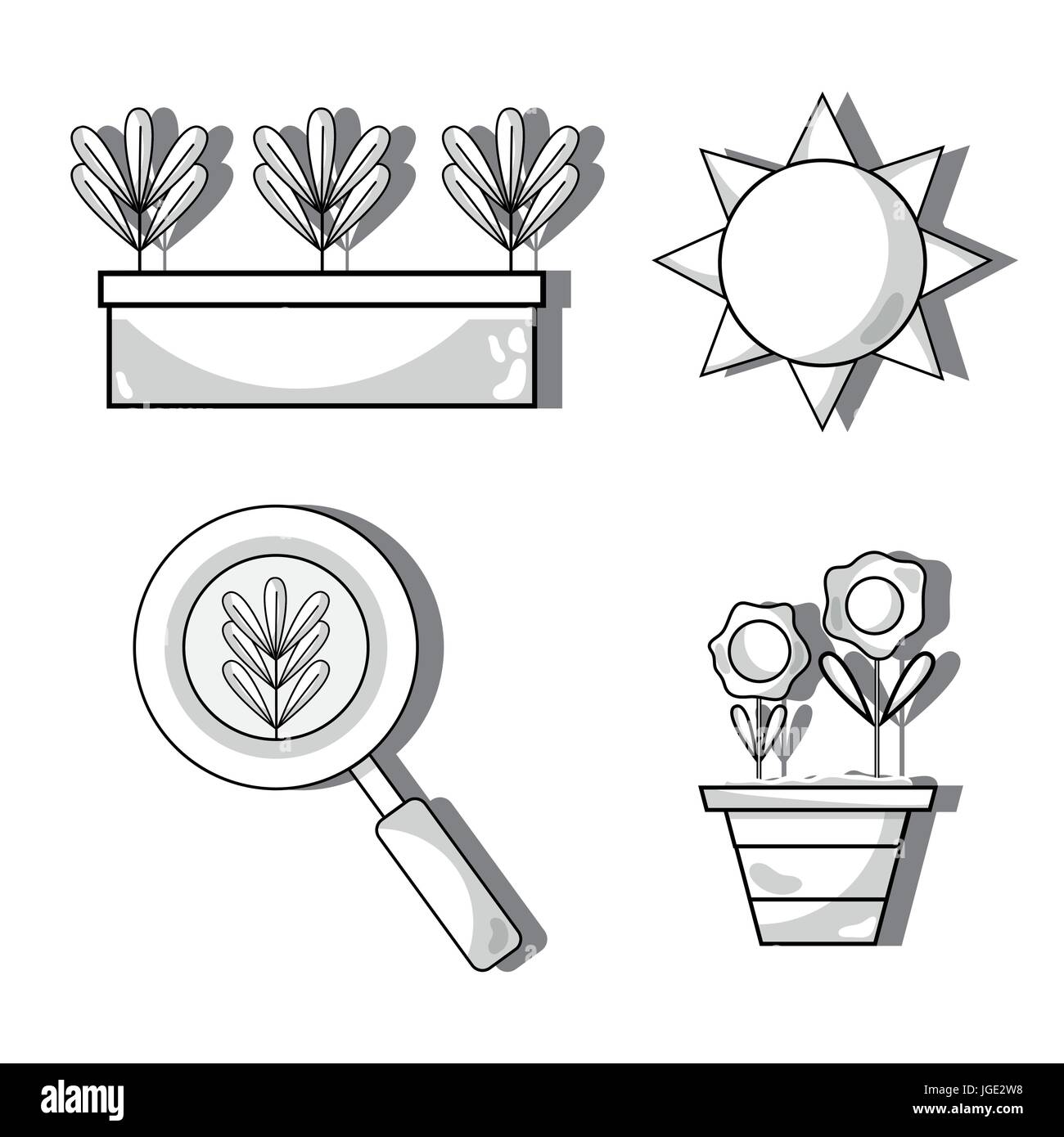 set ecology conservation and environment care concept Stock Vector ...
