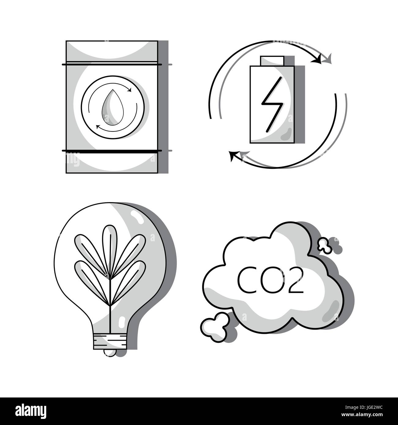 set ecology conservation and environment care concept Stock Vector ...