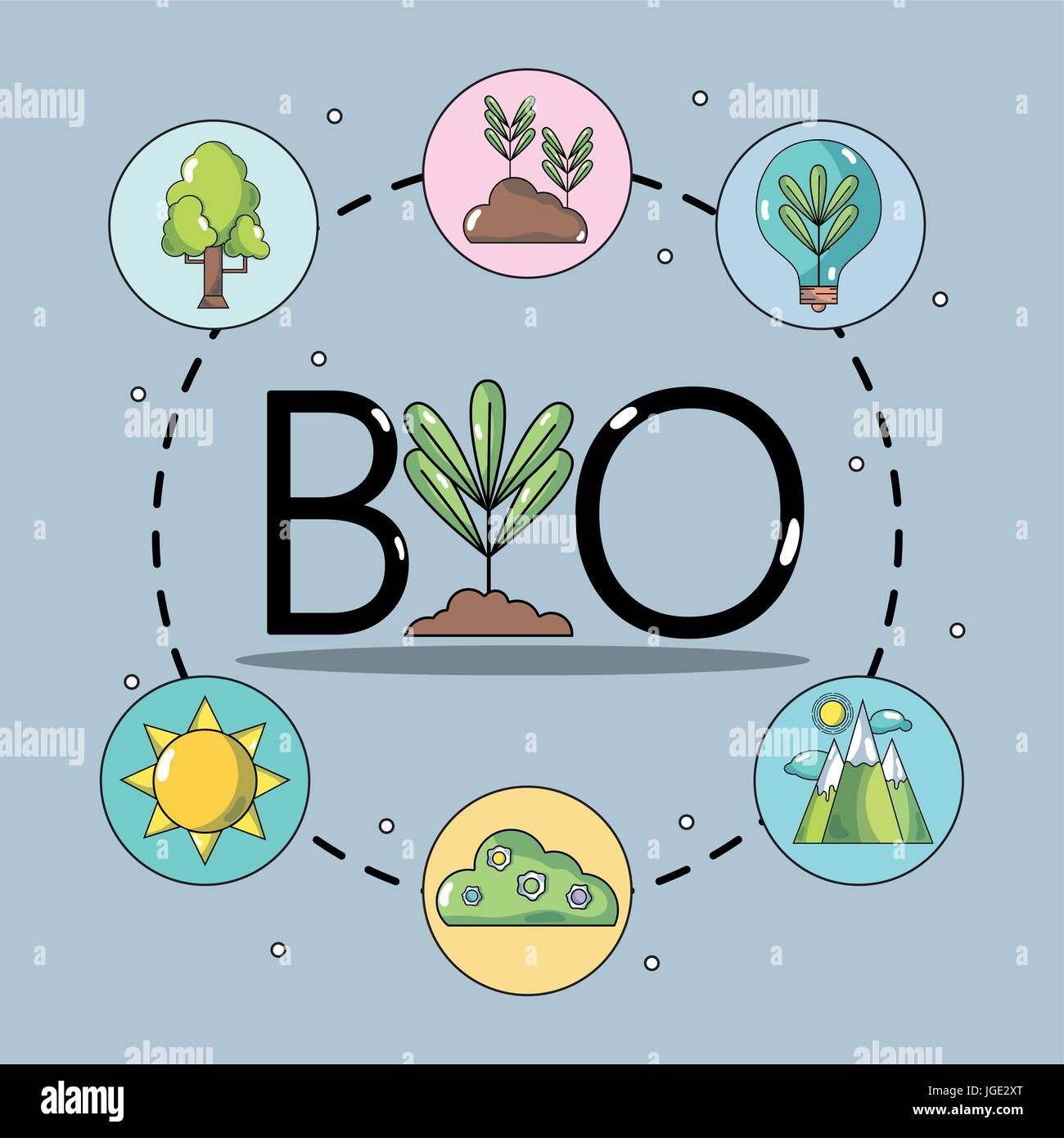 set ecology conservation and environment care concept Stock Vector ...